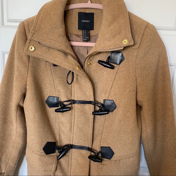 FOREVER 21 TOGGLE CAMEL COAT JACKET SMALL - Picture 7 of 7
